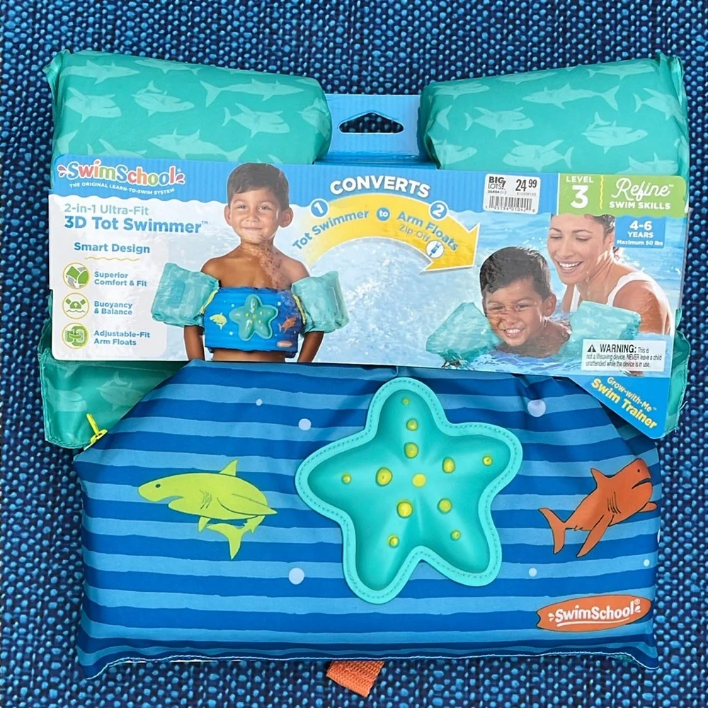 NEW Grow-with-me Swim Trainer, Vest, float, from SwimSchool, age 4-6 yrs